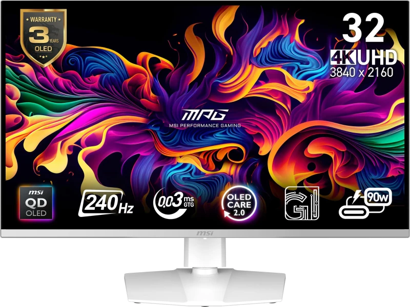 Image of MSI MPG 321URXW 32" 4K Ultra HD QD-OLED 240Hz Gaming Monitor 9S6-3DD29A-031