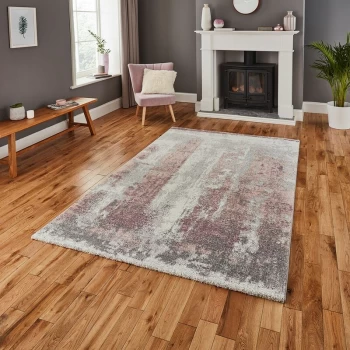 Image of Brooklyn 8595 Ivory Rose 120cm x 170cm Rectangle - Ivory and Pink