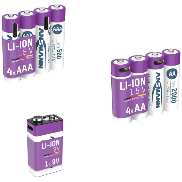Image of ANSMANN 1312-0036 AA Li-Ion Rechargeable Battery 2000mAh 4 Pack Wi...