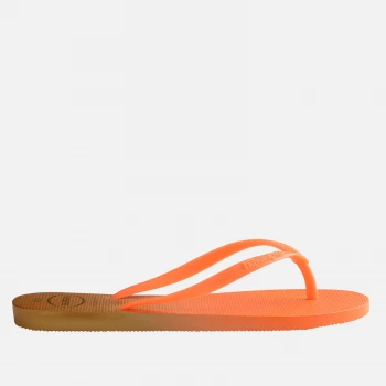 Image of Havaianas Womens Slim Gradient Flip Flops - White/Fluorescent Confeti - UK 3/UK 4