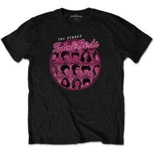 Image of The Rolling Stones - Some Girls Circle Version 1 Unisex Medium T-Shirt - Black