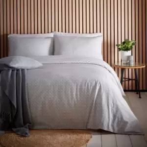 Image of Orson Geometric Duvet Cover and Pillowcase Set Silver Silver