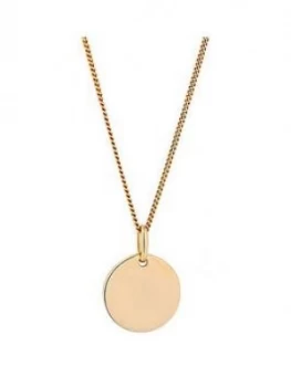 Image of Simply Silver Gold Plated Sterling Silver Personalised Engravable Yellow Gold Disc Pendan