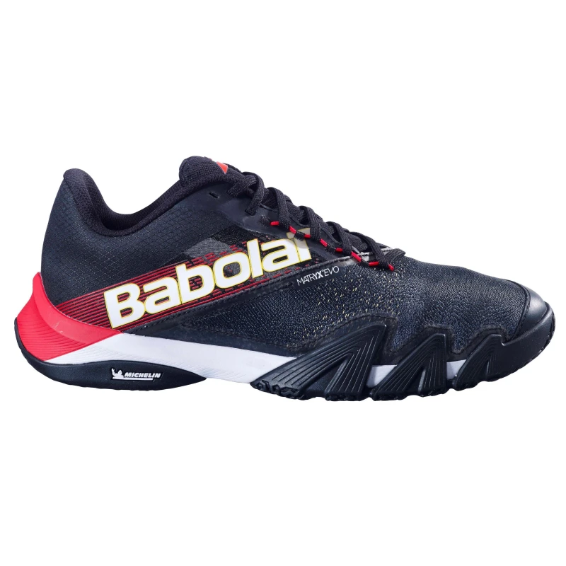 Image of Babolat Mens Jet Padel Trainers Black/Red male 7 (40.5)