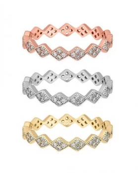 Image of Jon Richard 3 Tone Interlock Ring