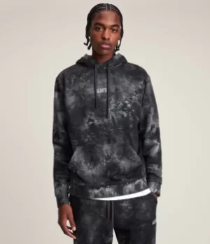 Image of AllSaints Mens Clay Pullover Hoodie, Pier Grey, Size: S