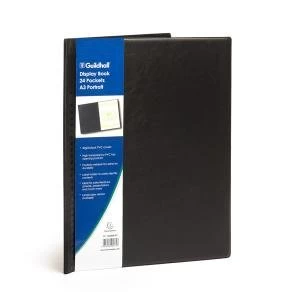 Image of Exacompta Guildhall Display Book Portrait 24 Pockets A3 Black GDB24P