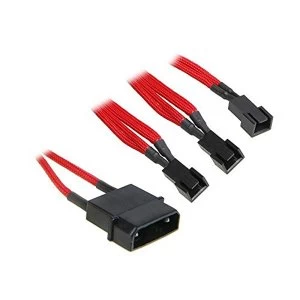Image of BitFenix Alchemy Molex to 3pin x3 Fan adaptor 7V 20cm - Red