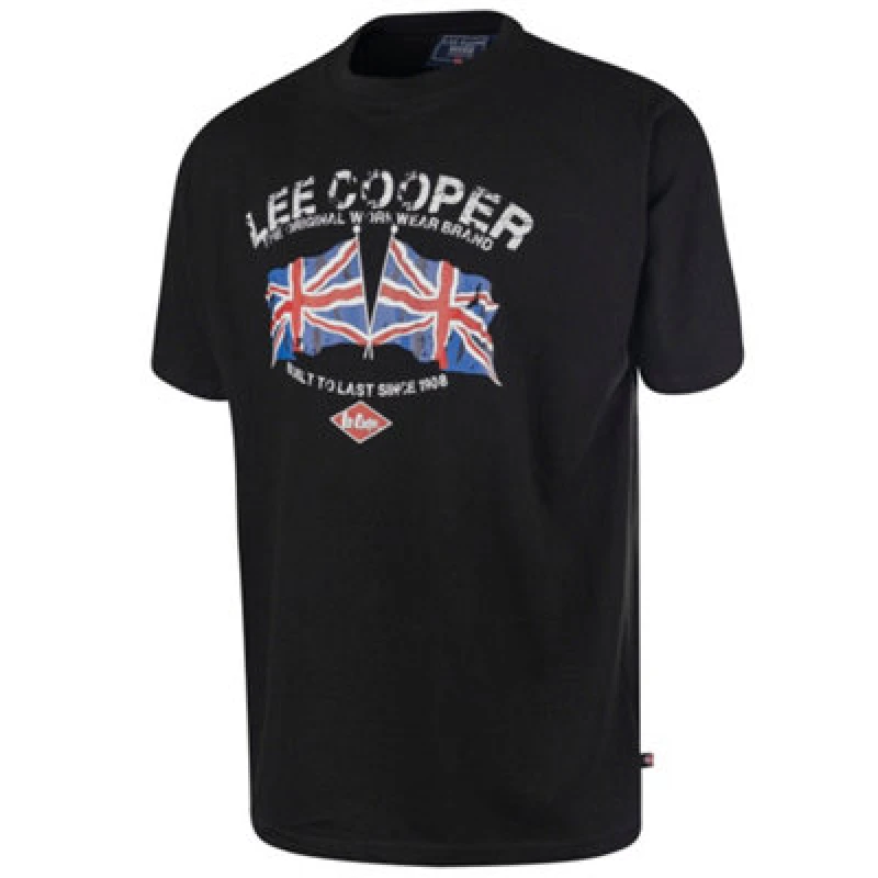 Image of Lee Cooper Workwear Graphic Print T-Shirt Black male