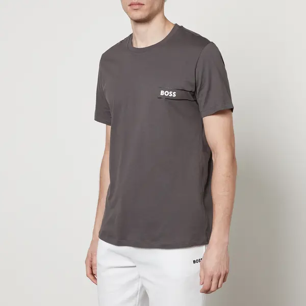 Image of BOSS Bodywear Cotton-Jersey T-Shirt - S Grey Tops male 50508744-032 S