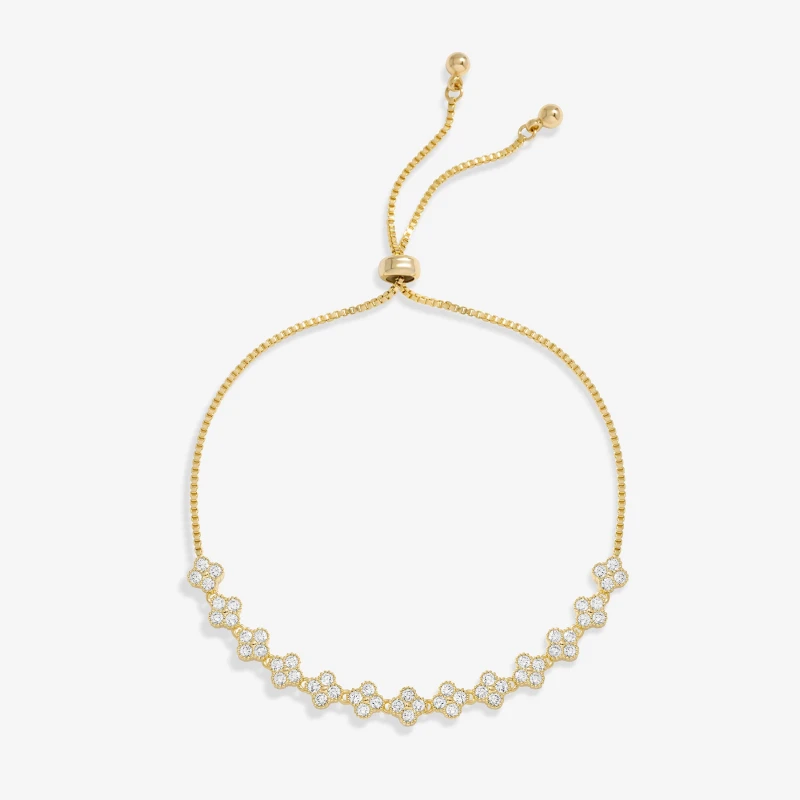 Image of Jon Richard Gold Plated And Crystal Clover Toggle Bracelet Jewellery Sets One Size Gold 38666410000