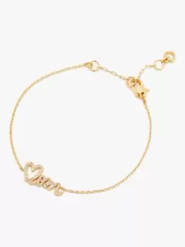 Image of Kate Spade Love You, Mom Bracelet, Clear/Gold., One Size