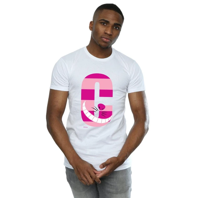 Image of Disney Men Alphabet A Is For Alice T-Shirt in White Size: Small White S Male 5057736838877