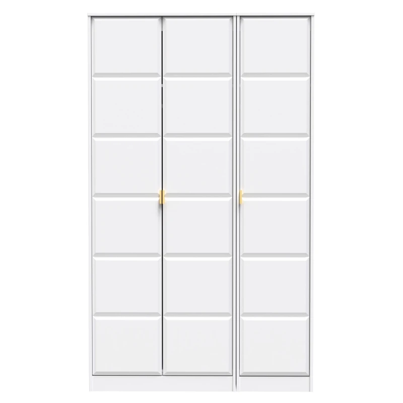 Image of Ready Assembled 2 U Metro 3 Door Wardrobe (Ready Assembled) in White Size: Large White Unisex Large