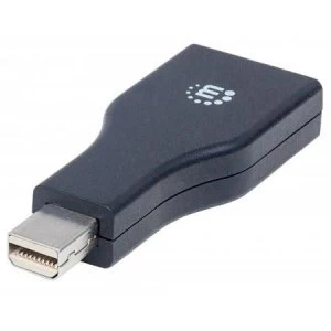 Image of Manhattan Mini DisplayPort to DisplayPort Adapter 1080p@60Hz Male to Female Black Lifetime Warranty Polybag