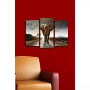 Image of 3PATCS-20 Multicolor Decorative Canvas Wall Clock (3 Pieces)