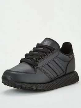 Image of adidas Originals FOREST GROVE Junior Trainer, Core Black, Size 3