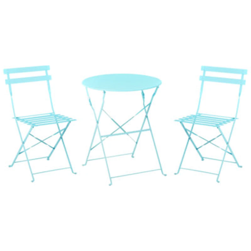 Image of Beliani Bistro Set Folding Fiori Metal Turquoise