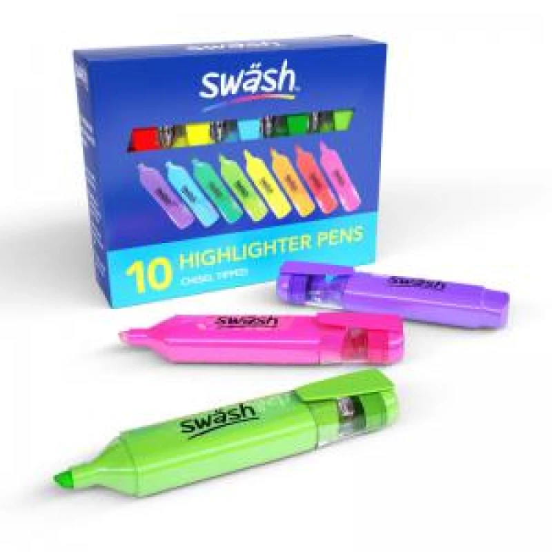 Image of Swsh Premium Highlighters, 7 Assorted Colours, Pack of 10 HLP10A EPGEHLP10A