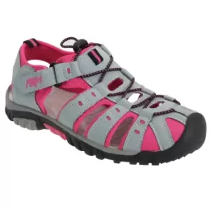 Image of PDQ Womens/Ladies Toggle & Touch Fastening Sports Sandals (5 UK) (Grey/Fuchsia)