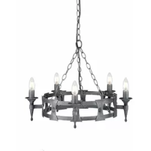 Image of Loops - 5 Bulb Chandelier Hanging Pendant LIght Black Silver LED E14 60W Bulb