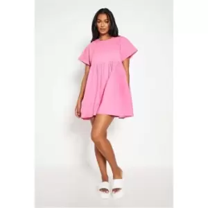 Image of I Saw It First Pink Cotton Poplin Short Sleeve Smock Dress - Pink