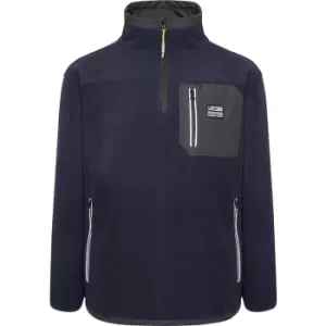Image of JCB Trade Heavyweight 1/4 Zip Fleece in Navy, Size Large