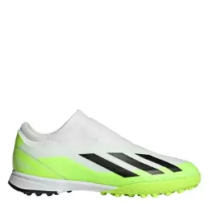 Image of adidas X .3 Laceless Junior Astro Turf Trainers - White