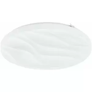 Image of Loops - Flush Ceiling Light Colour White Shade White Plastic Bulb LED 17.3W Included
