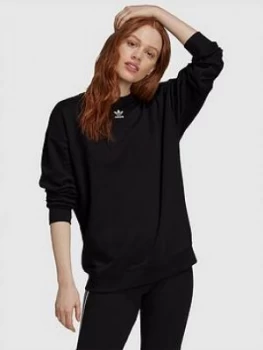 Image of adidas Originals Trefoil Essentials Sweatshirt - Black, Size 10, Women