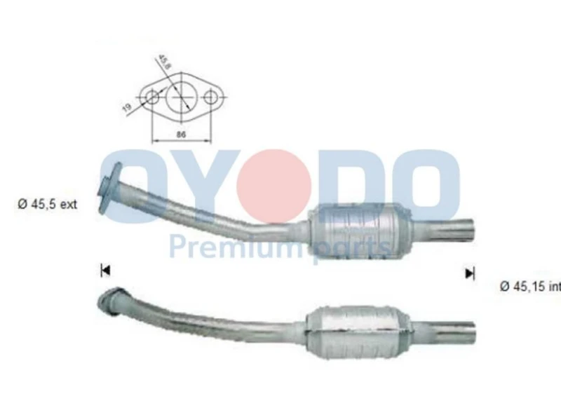 Image of Oyodo 10N0056-OYO Catalytic Converter with mounting parts Catalyst Converter (429)