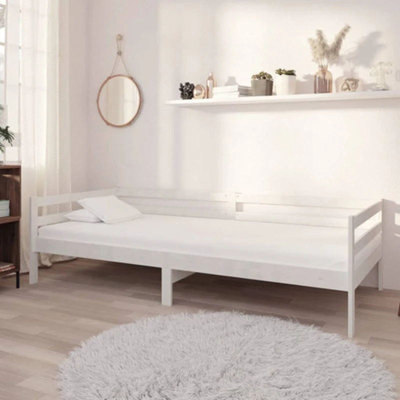 Image of Vidaxl Day Bed White Solid Pinewood 90X200 Cm, White 806931