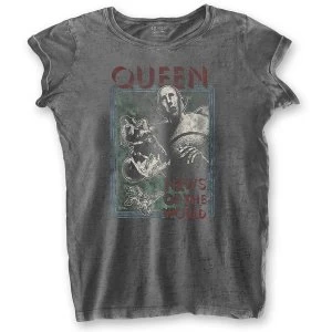 Image of Queen - News of the World Womens Medium T-Shirt - Grey