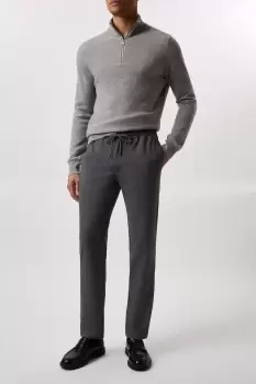 Image of Slim Fit Grey Drawstring Trousers