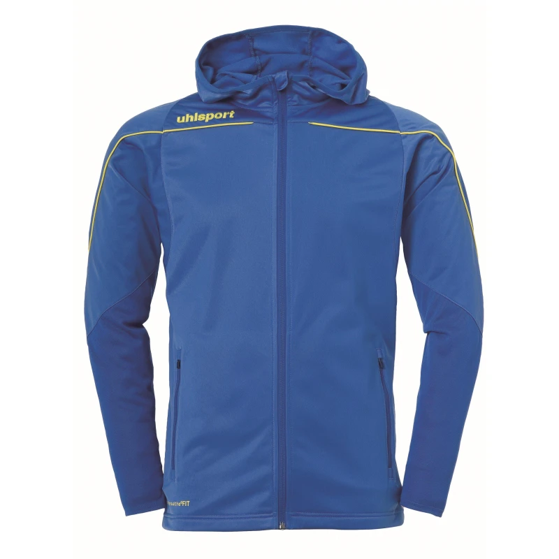 Image of Uhlsport Stream 22 Hooded Jacket Adults Performance Jackets Small Blue 60251020350