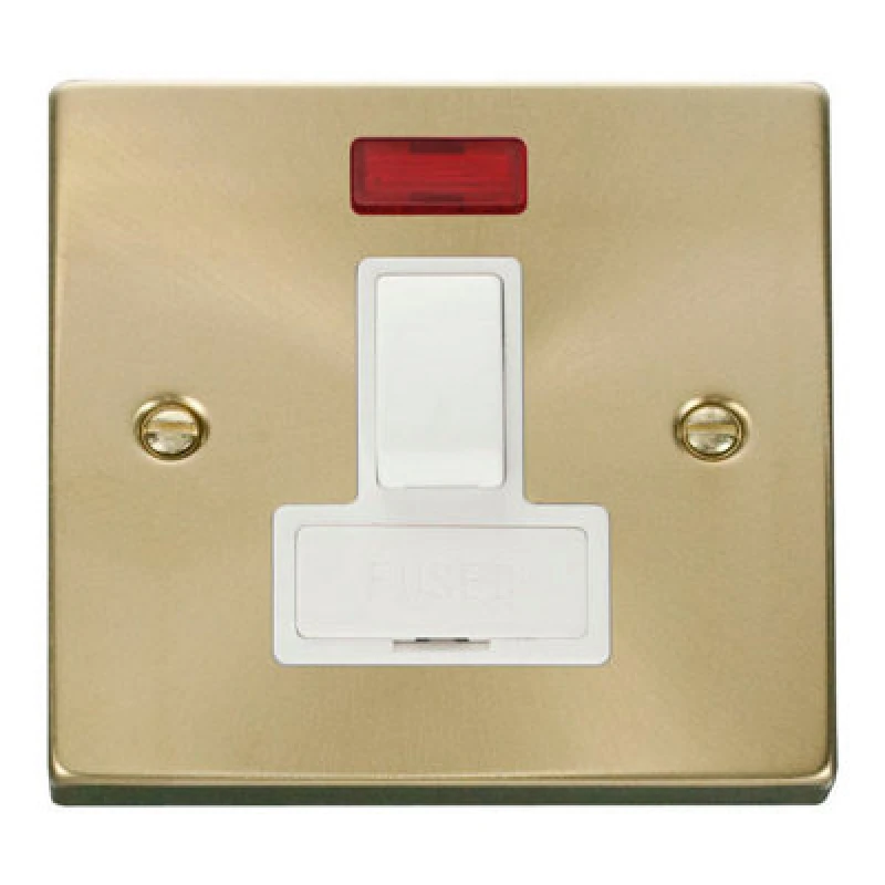 Image of SE Home Satin / Brushed Brass 13A Fused Connection Unit Switched With Neon Gold unisex