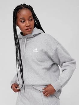 Image of adidas Studio Yoga Hoodie - Medium Grey Heather, Size L, Women
