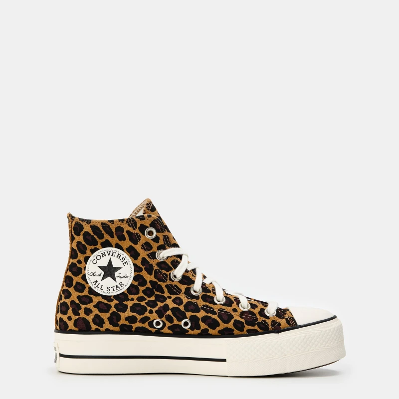 Image of Converse Womens AS Lft Leo Canvas High-Top Trainers Leopard female 6 (39)
