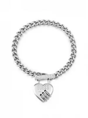 Image of Guess Lock Me Up Bracelet, Silver, Women