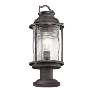 Image of 1 Light Medium Outdoor Pedestal Lantern Zinc IP44, E27