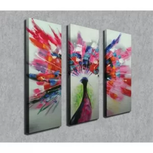 Image of CU07 Multicolor Decorative Canvas Painting (3 Pieces)