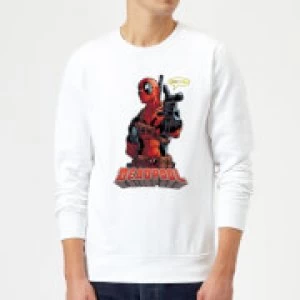 Image of Marvel Deadpool Hey You Sweatshirt - White - XL