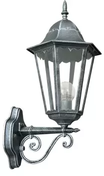 Image of FIRENZE Outdoor UP Wall Lanterns Black, Silver, IP44 28.6x50.5x20.5cm