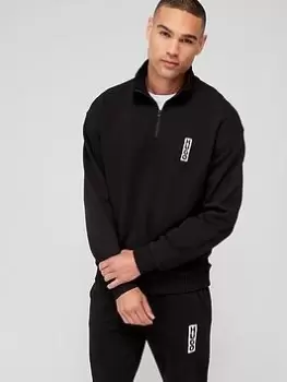 Image of HUGO Dutzagata Relaxed Fit Sweatshirt, Black Size M Men