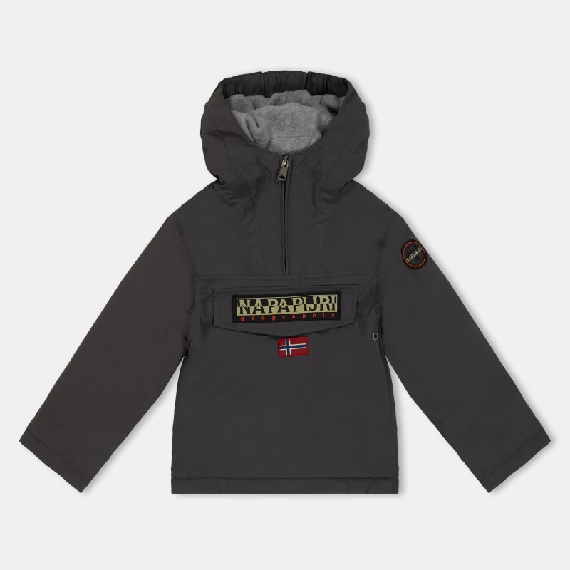 Image of Napapijri Kids Napa Rainforest Waterproof Half-Zip Rain Anorak Dark Grey H98 male 12Y