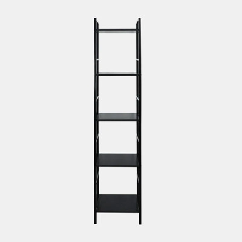Image of OHS OHS Shelving Unit 5 Tier Living Room Storage Organiser Modern Wire Home Decor Office in Black One Size Unisex 5027434215324