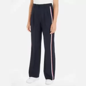 Image of Tommy Hilfiger Wide Leg Wool-Blend Pleated Trousers - EU 44/UK 16