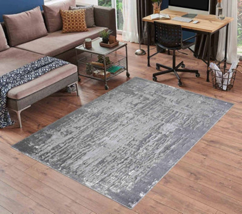 Image of Serenity Modern Abstract Abrasion Contemporary Area Rugs Grey 120X170 Cm