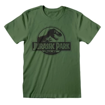 Image of Jurassic Park - Mono Logo Unisex Medium T-Shirt - Green