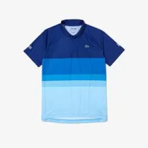 Image of Mens Lacoste SPORT Jersey Golf Polo Size 7 - XXL White / Navy Blue